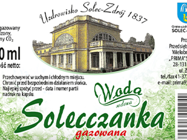 Etykieta wody gazowanej Solecczanka