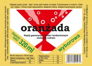 Etykieta oranżada wyborowa